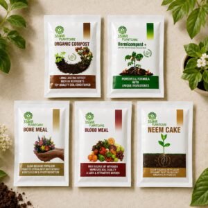 PACK OF 5 FERTILIZER (PREMIUM COMPOST, VERMI-COMPOST, BLOOD MEAL, BONE MEAL, NEEM CAKE)